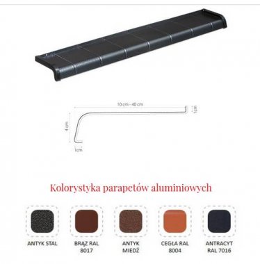 Parapet zewnętrzny aluminiowy – imitacja płytki